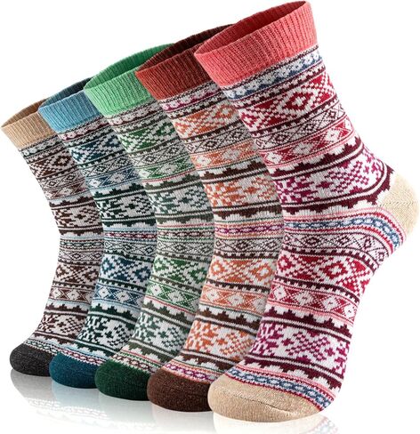 Wool Socks for Women - Womens Winter Warm Wool Sock Men Cozy Knit Boots Socks for Women in Saudi Arabia