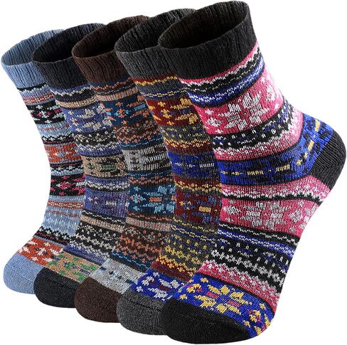 Wool Socks for Women - Womens Winter Warm Wool Sock Men Cozy Knit Boots Socks for Women in Saudi Arabia