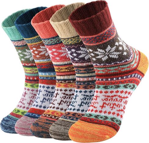 Wool Socks for Women - Womens Winter Warm Wool Sock Men Cozy Knit Boots Socks for Women in Saudi Arabia