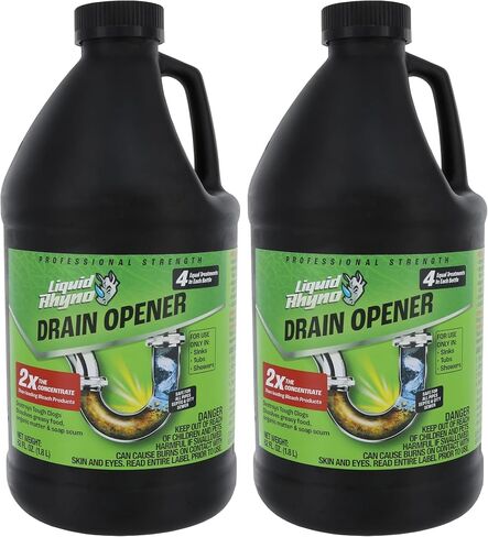 رينو السائل 62 أوقية. فتاحة الصرف، مزيل انسداد الشعر المركز 2X للحوض أو حوض الاستحمام أو مصارف الدش، قوة احترافية سريعة المفعول تزيل المصارف بطيئة التدفق، آمنة لجميع أنابيب الصرف، 4 علاجات in Kuwait
