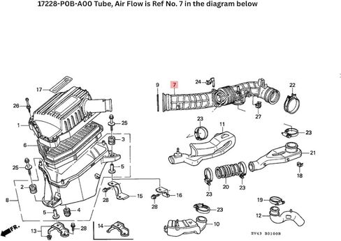 خرطوم فلتر مدخل هواء المحرك Golden Selection متوافق مع 1994-1997 Accord 2.2L L4 / 2.7L V6 يستبدل 17228-P0B-A00، 17228P0BA00 in Saudi Arabia
