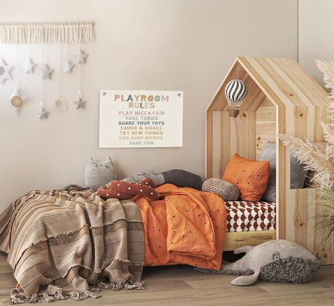 kdhty ديكور جدار غرفة اللعب، قواعد غرفة اللعب قماش الجدار شنقا راية العلم، غرفة اللعب جدار الفن، ديكور غرفة اللعب لغرفة الأطفال الحضانة المنزل المدرسة، ديكور غرفة اللعب للأطفال، أساسيات غرفة اللعب، 30 × 20 بوصة in Kuwait