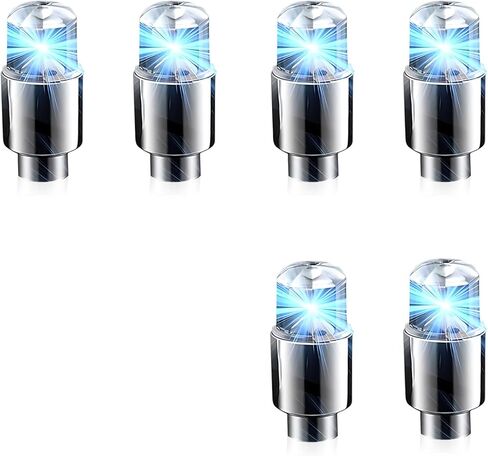 6 قطع من مصابيح LED لساق صمام الإطارات، مصابيح LED للعجلات 360 درجة، لمبة صمام فلاش نيون مقاومة للماء، عالمية لمعظم السيارات والشاحنات وسيارات الدفع الرباعي والدراجات النارية (أحمر) in Kuwait