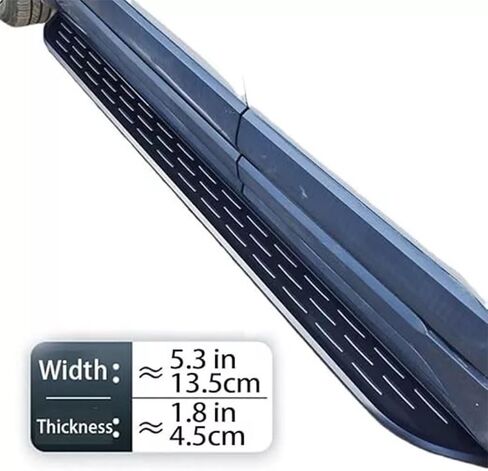 لوحة الجري تناسب سيارة GMC Acadia 2024 2025 2026 من الألومنيوم الأسود بالكامل بدواسات سلالم لحماية السيارة مع براغي مثبتة 2 قطعة/المجموعة in Kuwait