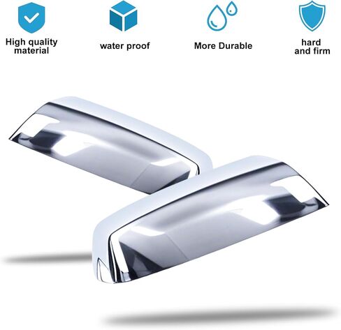 YIXIN 2PCS Chrome Direct Replacement Side Mirror Covers Caps for 2014-2018 Chevy Silverado GMC Sierra 1500 and 2500 HD 3500 HD 2015-2018 Accessories (Chrome) in Saudi Arabia