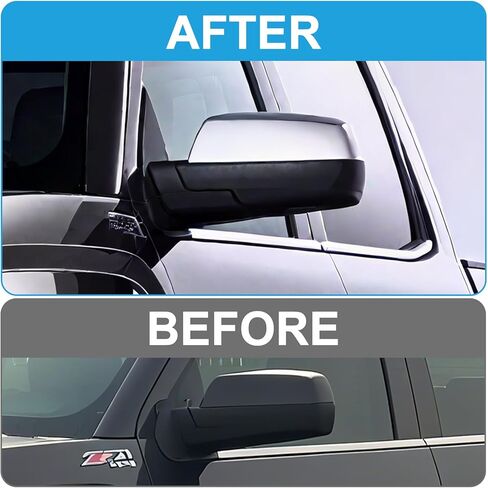 YIXIN 2PCS Chrome Direct Replacement Side Mirror Covers Caps for 2014-2018 Chevy Silverado GMC Sierra 1500 and 2500 HD 3500 HD 2015-2018 Accessories (Chrome) in Saudi Arabia