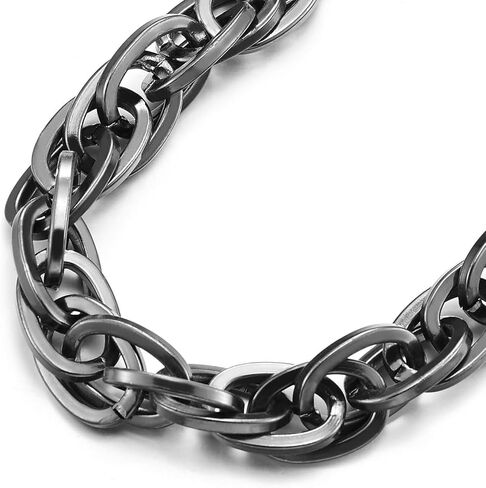 قلادة نسائية كبيرة الحجم من COOLSTEELANDBEYOND مصنوعة من المعدن، مجوهرات سلسلة صناعية جريئة، إكسسوار بيان حضري جريء، نمط رومانسي داكن، هدية لها in Saudi Arabia