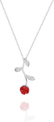925 Sterling Silver Red Rose Necklace for Women in Saudi Arabia