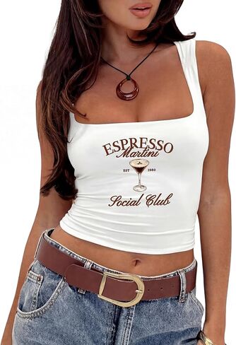 Espresso Martini Social Club Sleeveless Crop Top in Saudi Arabia