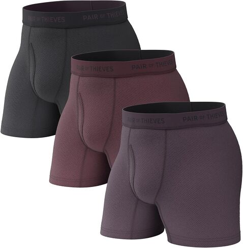 Pair of Thieves Super Fit Men’s Boxer Briefs 3 Pack, Black, XX-Large in Saudi Arabia