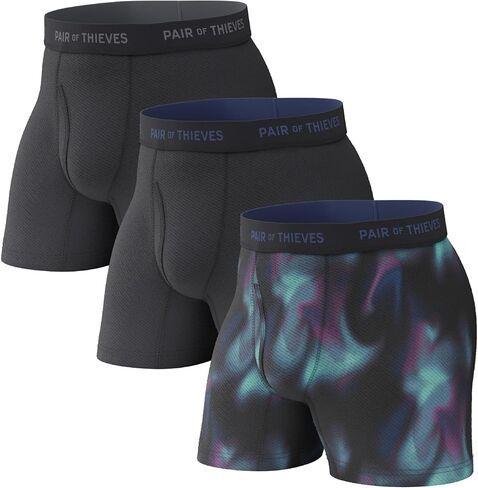 Pair of Thieves Super Fit Men’s Boxer Briefs 3 Pack, Black, XX-Large in Saudi Arabia