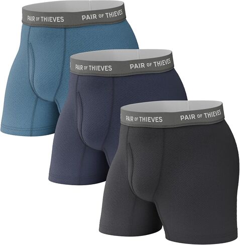 Pair of Thieves Super Fit Men’s Boxer Briefs 3 Pack, Black, XX-Large in Saudi Arabia