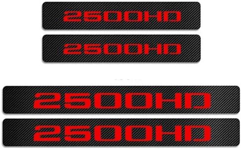 4 قطع ملصقات لحماية عتبة باب السيارة متوافقة مع سييرا 2500HD (أحمر) in Saudi Arabia