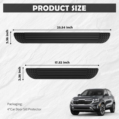 4PCS Cuttable Car Door Sill Protector,Anti-Slip & Anti-Scratch Car Door Edge Guards for Protecting Doors Threshold,Width 2.36" Automotive Doors Entry Guard Cars Accessories in Saudi Arabia