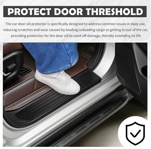 4PCS Cuttable Car Door Sill Protector,Anti-Slip & Anti-Scratch Car Door Edge Guards for Protecting Doors Threshold,Width 2.36" Automotive Doors Entry Guard Cars Accessories in Saudi Arabia