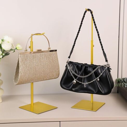 حامل مجوهرات مكون من قطعتين، حامل محفظة طويل من المعدن الذهبي لمنظم عرض الطاولة مع قاعدة مربعة ثابتة in Kuwait