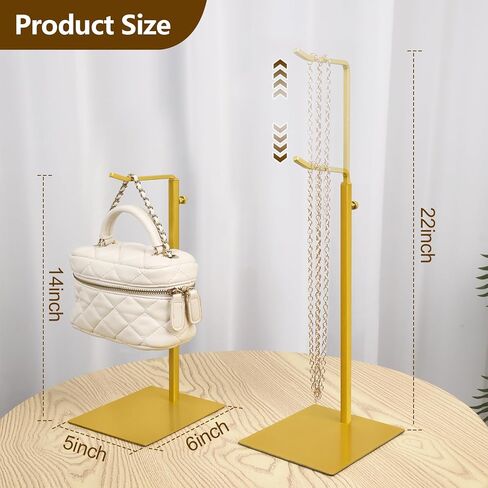 حامل مجوهرات مكون من قطعتين، حامل محفظة طويل من المعدن الذهبي لمنظم عرض الطاولة مع قاعدة مربعة ثابتة in Kuwait
