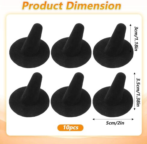 10 Pcs Ring Display Stand Black Velvet Ring Holder Single Rings Organizer For Selling Jewelry Display Stand For Rings Storage in Saudi Arabia