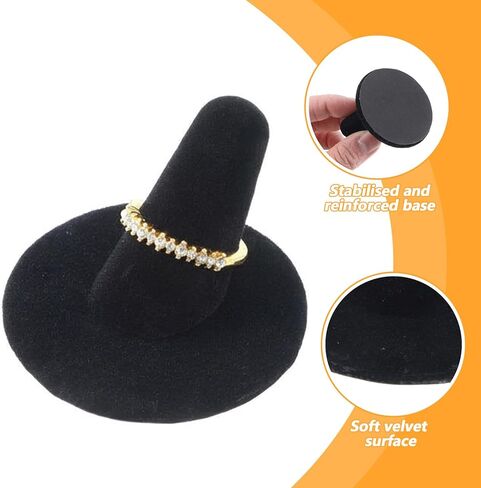 10 Pcs Ring Display Stand Black Velvet Ring Holder Single Rings Organizer For Selling Jewelry Display Stand For Rings Storage in Saudi Arabia