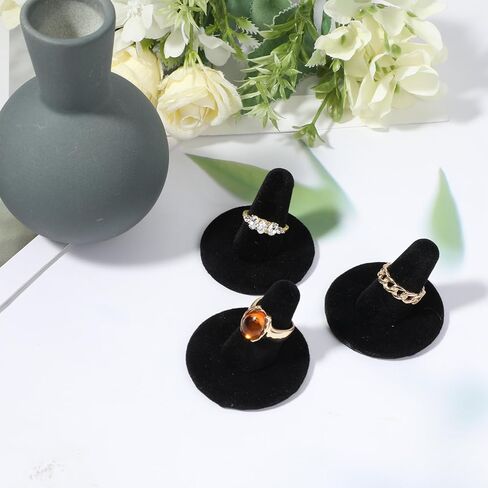 10 Pcs Ring Display Stand Black Velvet Ring Holder Single Rings Organizer For Selling Jewelry Display Stand For Rings Storage in Saudi Arabia