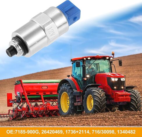 X AUTOHAUX الوقود قطع إيقاف صمام الملف اللولبي 12V 7185-900G للودر حفار 416D 416E 420D 420E 422E 424D 428D 428E 430D 430E 432D 432E 434E 438D 442D 442E in Saudi Arabia