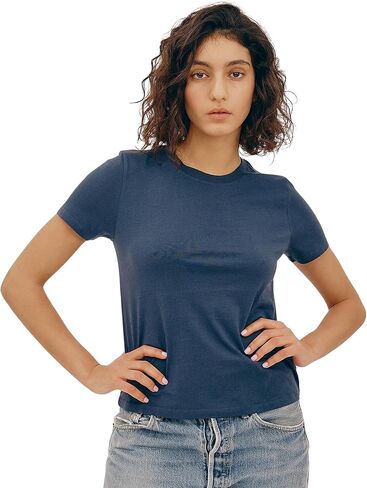 Organic Basics Womens True Regular Cotton Crew Neck Short-Sleeve Tee in Saudi Arabia
