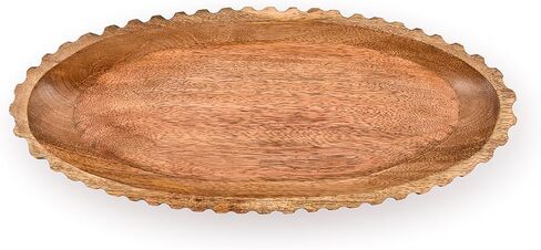 وعاء كيمونا للديكور قطعة مركزية خشبية لتزيين الطاولة وعاء خشبي طويل للقطعة المركزية للطاولة (14 بوصة × 6 بوصة × 2.3 بوصة) in Kuwait