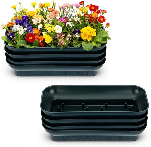 12 PCS Floral Arrangement Bowls, Square Floral Bowls, Fresh Artificial Flower Arrangement Base, Plastic Flower Centerpiece Container DIY Supplies for Wedding Party (10.5 x 4.5 Inch) in Saudi Arabia