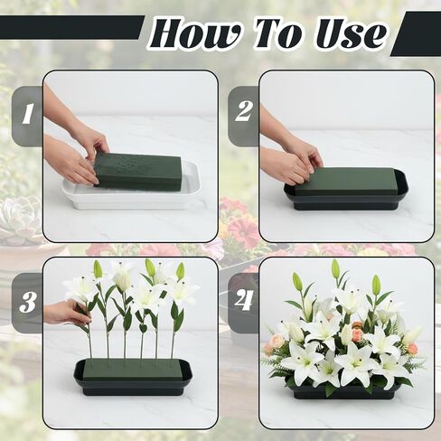 12 PCS Floral Arrangement Bowls, Square Floral Bowls, Fresh Artificial Flower Arrangement Base, Plastic Flower Centerpiece Container DIY Supplies for Wedding Party (10.5 x 4.5 Inch) in Saudi Arabia