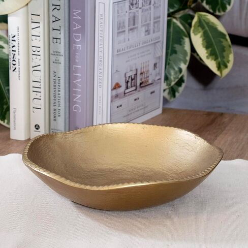 ANDALUCA Decorative Cast Metal Round Bowl 10 inch (Gold) in Saudi Arabia