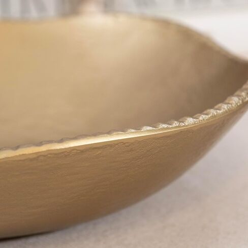 ANDALUCA Decorative Cast Metal Round Bowl 10 inch (Gold) in Saudi Arabia