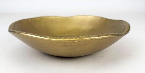 ANDALUCA Decorative Cast Metal Round Bowl 10 inch (Gold) in Saudi Arabia