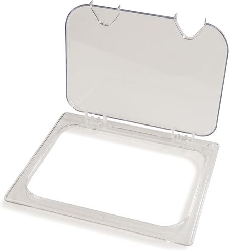 Carlisle FoodService Products CFS 10239Z07 EZ Access Hinged Lid with Handle and Notch, Half Size, Clear in Kuwait