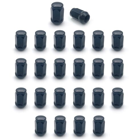 24 Pcs M14x1.5 Thread Bulge Acorn 1.38" Long Lug Nuts Black 3/4" 19mm Hex Compatible with Jeep Wagoneer, Grand Wagoneer, Ram 1500 in Saudi Arabia