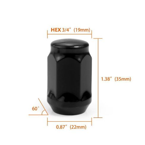 24 Pcs M14x1.5 Thread Bulge Acorn 1.38" Long Lug Nuts Black 3/4" 19mm Hex Compatible with Jeep Wagoneer, Grand Wagoneer, Ram 1500 in Saudi Arabia