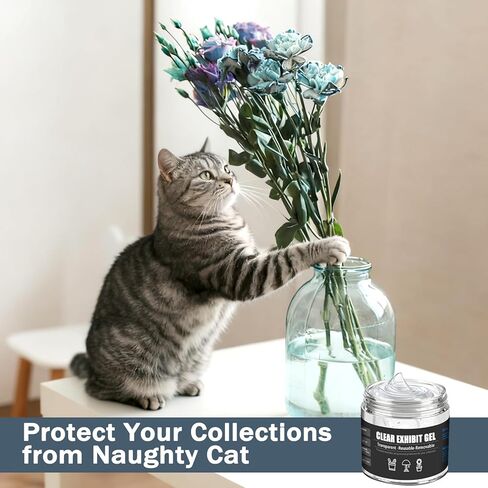 جل شفاف للمتحف، 7.05 أونصة، شمع معجون قابل للإزالة لتأمين الزجاج والكريستال والمزهريات والتماثيل والمقتنيات وديكور المنزل من السقوط بسبب الزلزال والقطط، لسطح أفقي مسطح in Kuwait