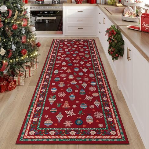 Rugcomf Christmas 3x5 Rug – Red Santa Claus Area Rug, Machine Washable Non-Slip Low Pile Holiday Carpet for Bedroom, Entryway, Bathroom, Kitchen, Bedside, Kids Room in Saudi Arabia