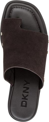 DKNY womens Colwyn Flat Sandal With Toe Loop and Stud Embellishments in Saudi Arabia