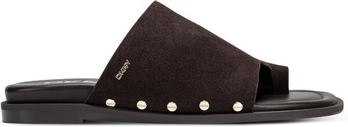 DKNY womens Colwyn Flat Sandal With Toe Loop and Stud Embellishments in Saudi Arabia