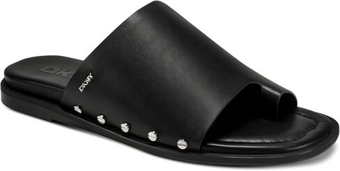 DKNY womens Colwyn Flat Sandal With Toe Loop and Stud Embellishments in Saudi Arabia