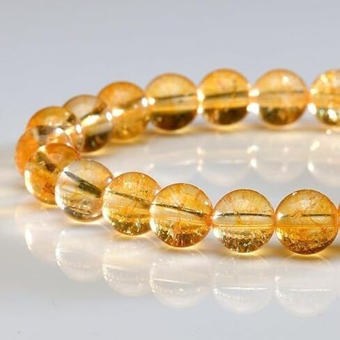 Citrine Bracelet, 1PC Natural Stretch Gemstone Bracelet 8mm (0.31 Inch) Beads 7-8.5 Inch Healing Crystal Energy Quartz Chakra Jewelry for Women Men Girls Gift birthday for unisex in Saudi Arabia