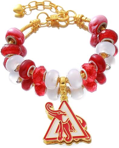 Sorority Triangle Dear Delta Elephant Pendant Bracelets Greek SOROR Letter DST Women Red White Community Gifts Jewelry in Saudi Arabia