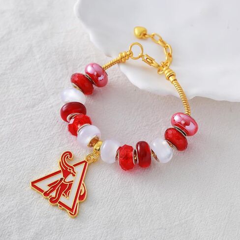 Sorority Triangle Dear Delta Elephant Pendant Bracelets Greek SOROR Letter DST Women Red White Community Gifts Jewelry in Saudi Arabia