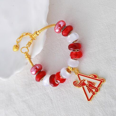 Sorority Triangle Dear Delta Elephant Pendant Bracelets Greek SOROR Letter DST Women Red White Community Gifts Jewelry in Saudi Arabia