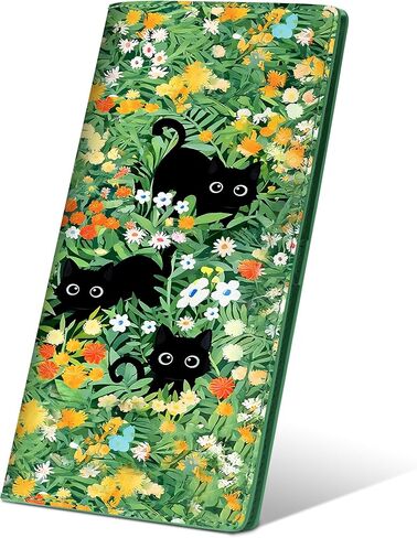 محفظة نسائية ثنائية الطي، محفظة نحيفة لمنع RFID للسيدات، حامل بطاقة ائتمان رفيع مع جيب بسحاب، زهور in Kuwait