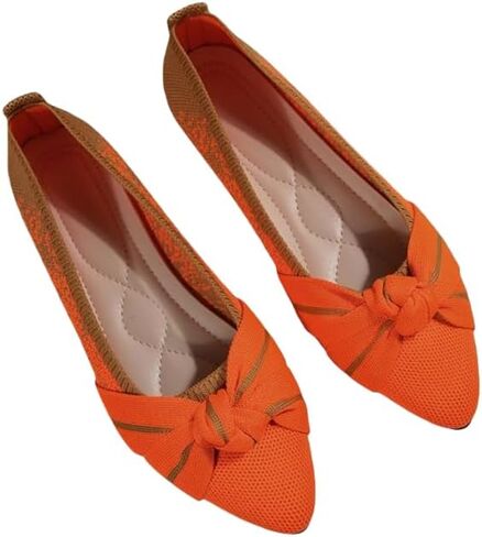 Women's Flats Pointed Toe Bow Ballet Shoes Comfortable Dressy Mesh Slip On Flat in Saudi Arabia