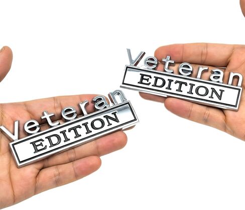 Veteran Hood Emblem for F150 & Wrangler - 3D Metal Military Badge,Raised Patriotic Decals for Truck & SUV 2-Pack(MatteBlack) in Saudi Arabia