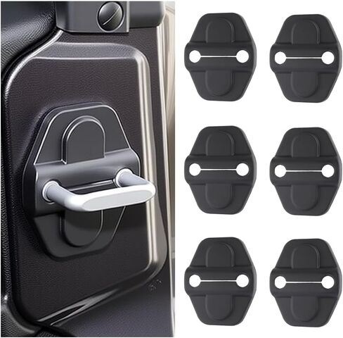 6PCS Car Door Latch Cover,Anti-dust Car Door Strike Protector for Cars Decorations,Cars Doors Lock Cover Compatible with Jeep 2018-2022 Wrangler JL JLU Sports Sahara Freedom 4XE in Saudi Arabia
