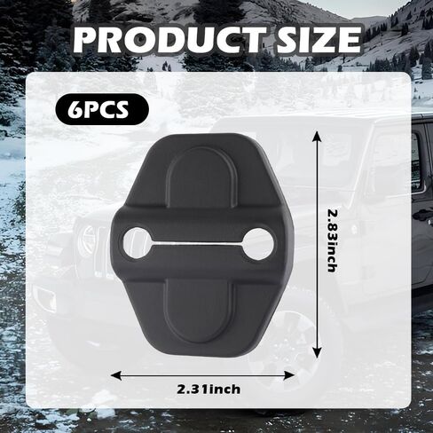 6PCS Car Door Latch Cover,Anti-dust Car Door Strike Protector for Cars Decorations,Cars Doors Lock Cover Compatible with Jeep 2018-2022 Wrangler JL JLU Sports Sahara Freedom 4XE in Saudi Arabia