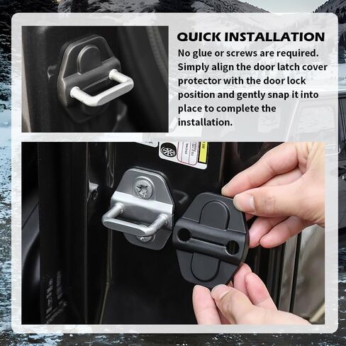 6PCS Car Door Latch Cover,Anti-dust Car Door Strike Protector for Cars Decorations,Cars Doors Lock Cover Compatible with Jeep 2018-2022 Wrangler JL JLU Sports Sahara Freedom 4XE in Saudi Arabia